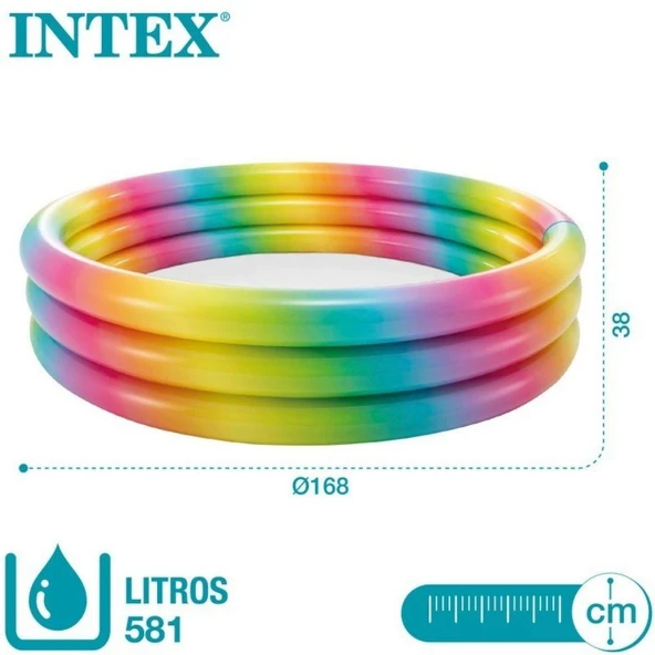 Intex Rengarenk Gökkuşağı Renkli Havuz 168 x 38 Cm. - 4
