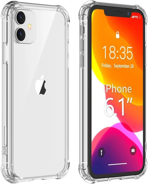 iPhone 12 Mini Uyumlu Darbe Önleyici Sararmaya Dayanıklı Airbag Korumalı Ultra Slim TPU Şeffaf Silikon Kılıf