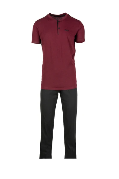 Bsm Erkek Serinleten  Düğmeli 2li Modal Pijama Takım 0753 - Resim 5