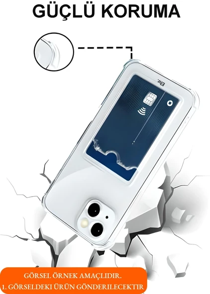 Samsung Galaxy S24 Plus Uyumlu Kamera Korumalı Kartlıklı Köşeleri Airbag Tasarımlı Darbe Önleyici Şeffaf Silikon Kılıf - 12
