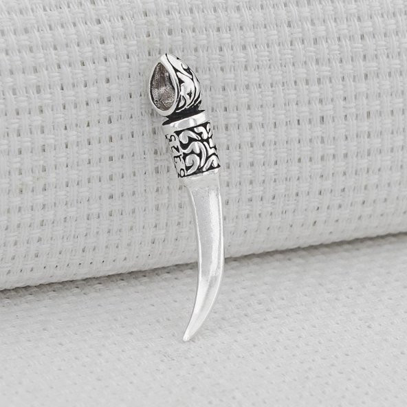 Fil Dişi 925 Ayar Gümüş Kolye Ucu ürün görseli