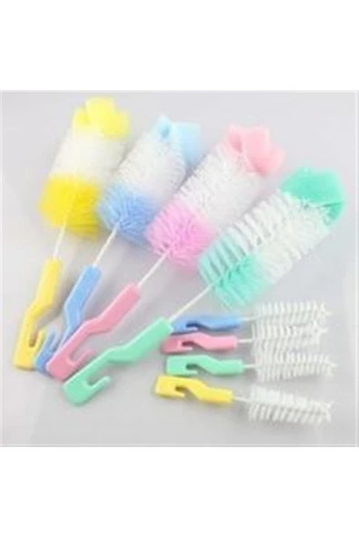 Bebek Biberon Temizleme Fırça Seti Sıcak Su Ile Temizlenir Kolay Pratik Kullanım - 3