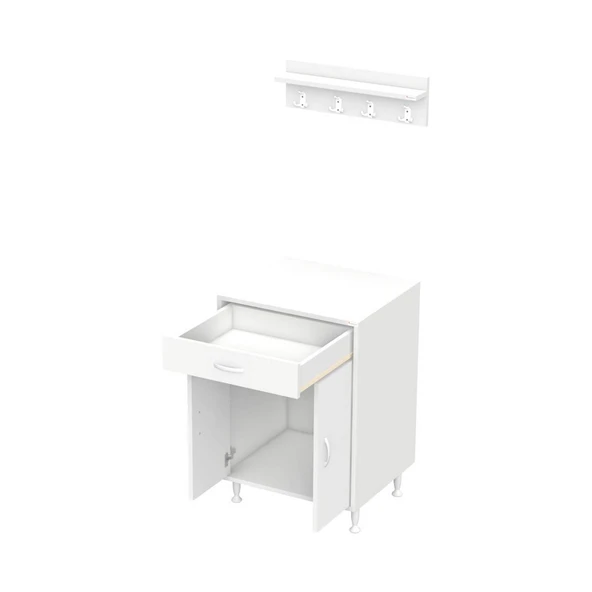 Modilayn DOQU (L) Set Ocak Altı Dolap 65x88x56 cm, Çekmeceli,Kapaklı, Tüp Bölmeli Ve Baharat Raflı - 10