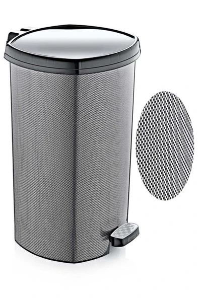 Ayak Pedallı Krom Metal Görünüm Çöp Kovası 20 Litre Büyükboy Çıkabilen Iç Kova Ø33 H:40 Geniş Hazne