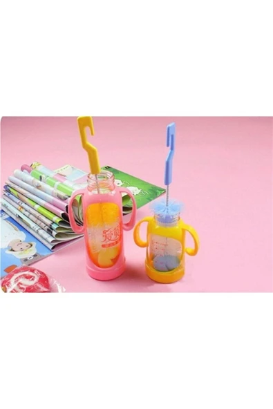 Bebek Biberon Temizleme Fırça Seti Sıcak Su Ile Temizlenir Kolay Pratik Kullanım - 5