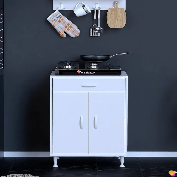 Modilayn DOQU (L) Set Ocak Altı Dolap 65x88x56 cm Çekmeceli, Kapaklı ve 1 Gözlü Tüp Bölmelidir - 3