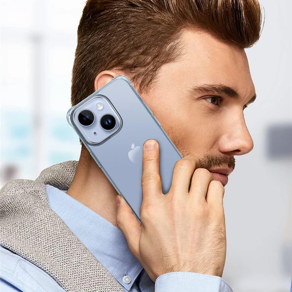 iPhone 14 Plus Uyumlu Darbe Önleyici Sararmaya Dayanıklı Airbag Korumalı Ultra Slim TPU Şeffaf Silikon Kılıf - 9