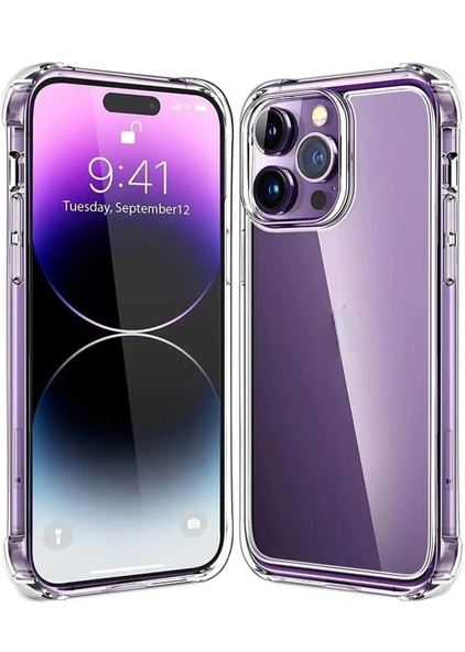 iPhone 13 Pro Max Uyumlu Darbe Önleyici Sararmaya Dayanıklı Airbag Korumalı Ultra Slim TPU Şeffaf Silikon Kılıf