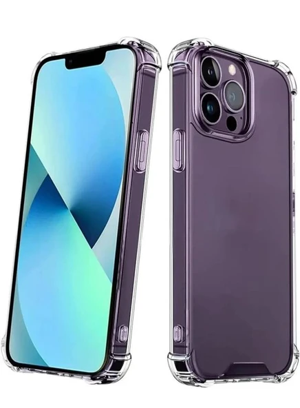 iPhone 13 Pro Max Uyumlu Darbe Önleyici Sararmaya Dayanıklı Airbag Korumalı Ultra Slim TPU Şeffaf Silikon Kılıf - 7