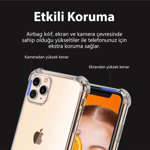iPhone 13 Pro Max Uyumlu Darbe Önleyici Sararmaya Dayanıklı Airbag Korumalı Ultra Slim TPU Şeffaf Silikon Kılıf - 8