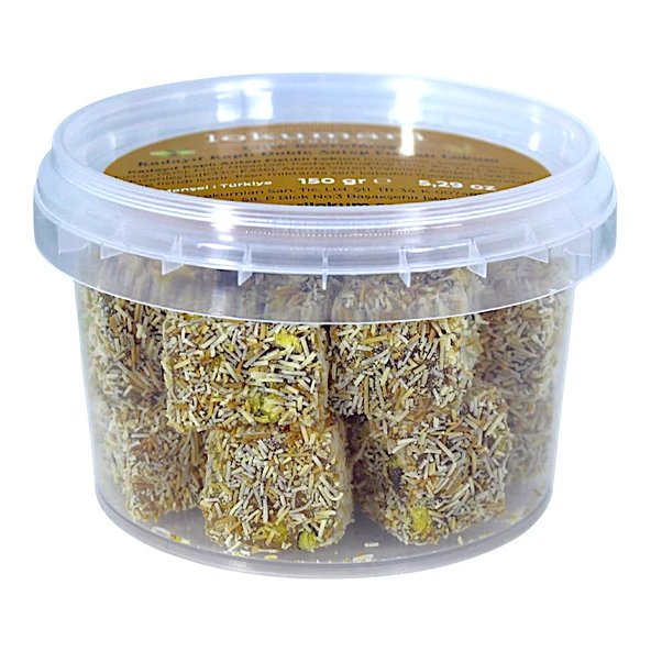Kadayıf Kaplı Çifte Kavrulmuş Antep Fıstıklı Lokum 150 Gr