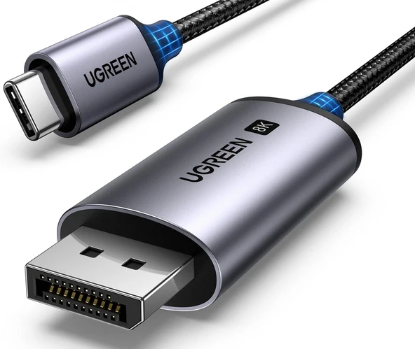 UGREEN 25158 CM556 8K 60Hz 4K 240Hz v1.4 USB-C to DisplayPort Görüntü ve Ses Aktarım Kablosu 2metre