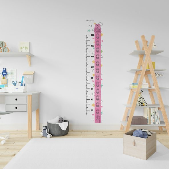 Safemom - Stickerlı Boy Cetveli - Pembe Şato