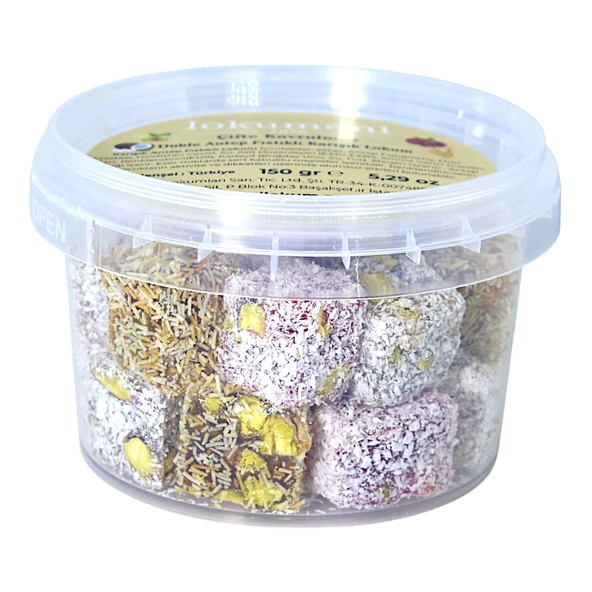 Çifte Kavrulmuş Karışık Antep Fıstıklı Lokum 150 Gr