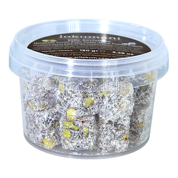 Hindistan Cevizi Kaplı Çifte Kavrulmuş Duble Antep Fıstıklı Lokum 150 Gr