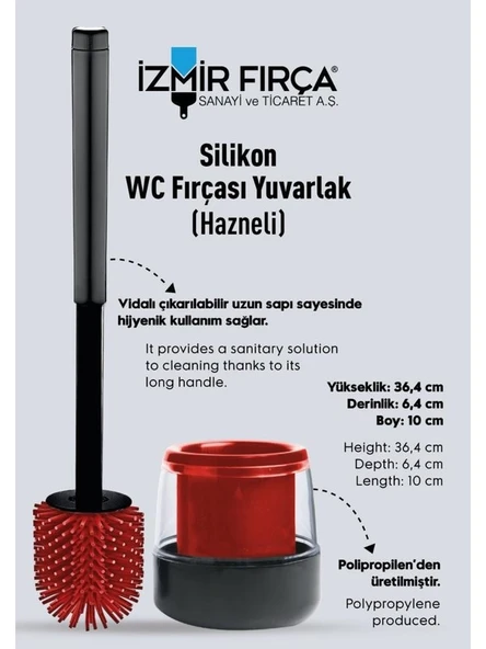 Izmir Fırça Silikon Wc Fırçası Yuvarlak (Hazneli) - 2