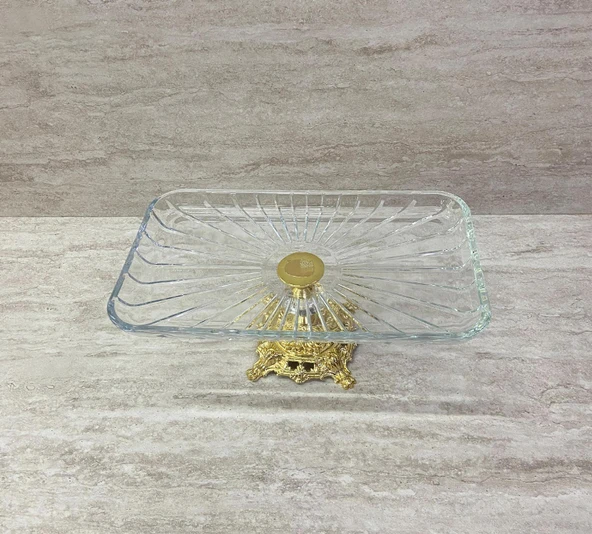 Ayaklı Dekoratif Cam Çerezlik Meyvelik Sunumluk