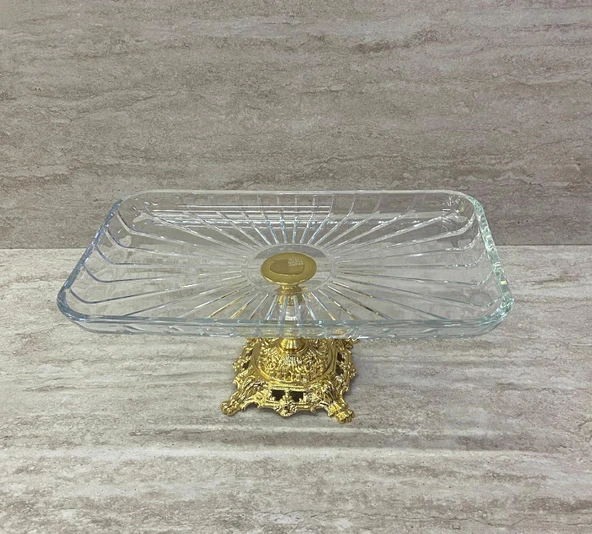 Ayaklı Dekoratif Cam Çerezlik Meyvelik Sunumluk - 3