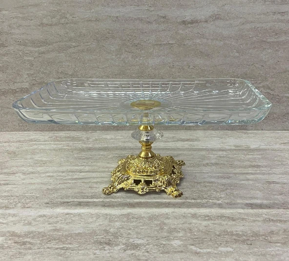 Ayaklı Dekoratif Cam Çerezlik Meyvelik Sunumluk - 4