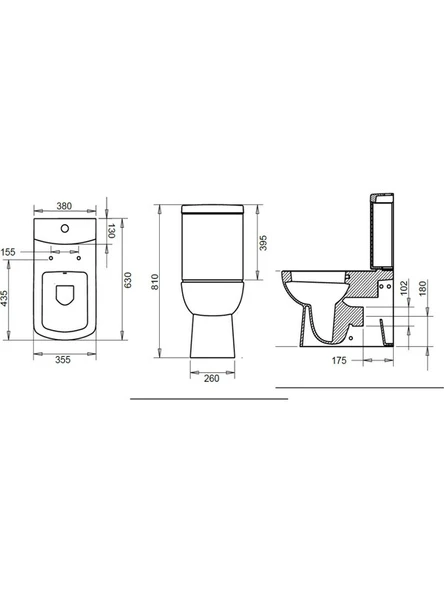 Turavit Plaza Duvara Sıfır Klozet ve Rezervuar Takım PLZ1708-1704T - 2