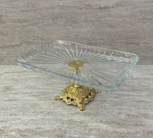 Ayaklı Dekoratif Cam Çerezlik Meyvelik Sunumluk - 6