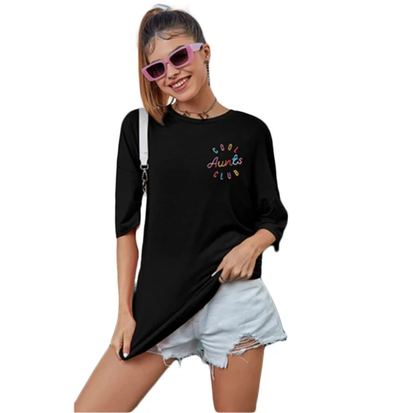 Baskılı T-shirt - Siyah - 2