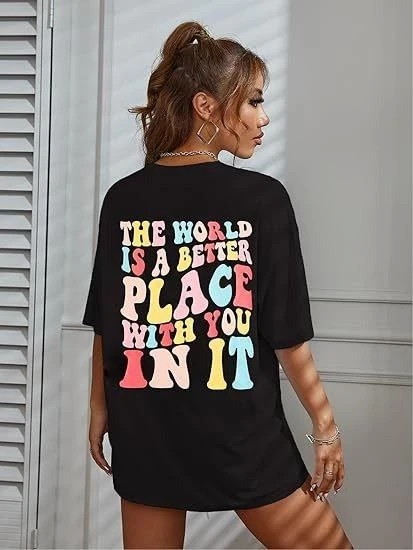 Bisiklet Yaka Baskılı T-shirt - Siyah - 2