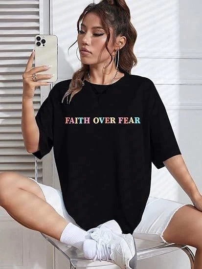 Bisiklet Yaka Baskılı T-shirt - Siyah - 3