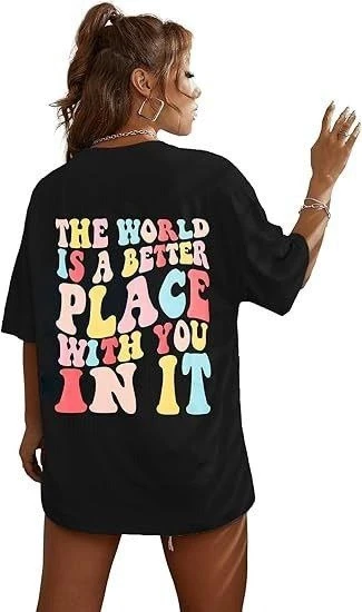 Bisiklet Yaka Baskılı T-shirt - Siyah - 4