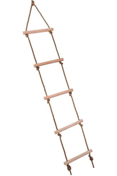 Çocuk Ahşap ip 6 Merdiven Montessori Eğitici Trapez Salıncak Tırmanma Kulesi Jimlastik Salıncağı - 5