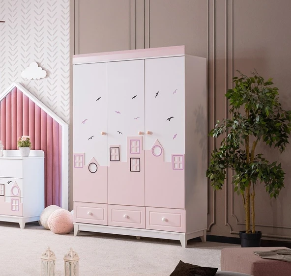 CITY BEBEK ODASI TAKIMI - BEYAZ PEMBE - Resim 2