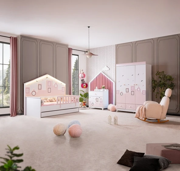 CITY BEBEK ODASI TAKIMI - BEYAZ PEMBE ürün görseli 1