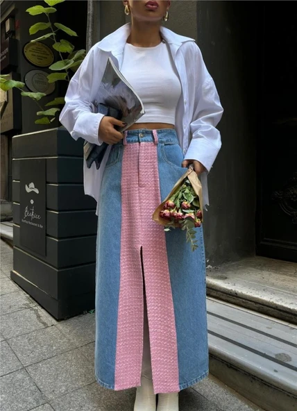 KOT ETEK PARÇALI UZUN ÖNDEN YIRTMAÇLI - Pembe - 2