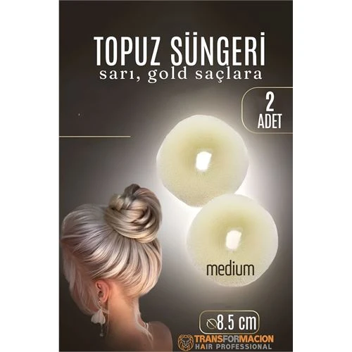 GOLD Mini Saç Topuz Süngeri  2 ADET 8.5 CM Çap 3.5 cm Kalınlık