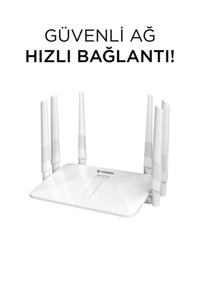 Torima WR50Q Beyaz Kablosuz 300Mbps WiFi Router 6 Güçlü Anten Geniş Kapsama 2.4GHz 4 Portlu - 3