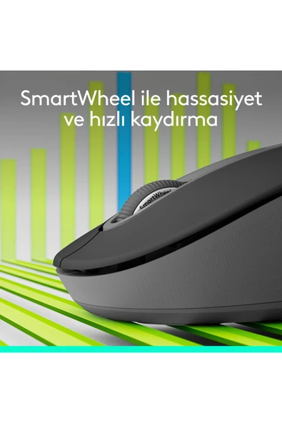 Logitech Signature M650 Büyük Boy Sol El Için Sessiz Kablosuz Mouse - Siyah - 2