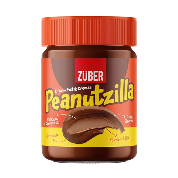 Züber Glutensiz Peanutzilla - Kakaolu Fıstık Kreması 315gr