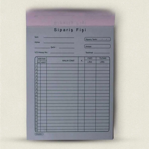 Altınyıldız Sipariş Fişi Otokopili 50 Yp. 14X20 - 2