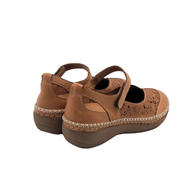 VENÜS 25190244Y SARAÇLI DOLGU TABAN KADIN DERİ AYAKKABI - Resim 4