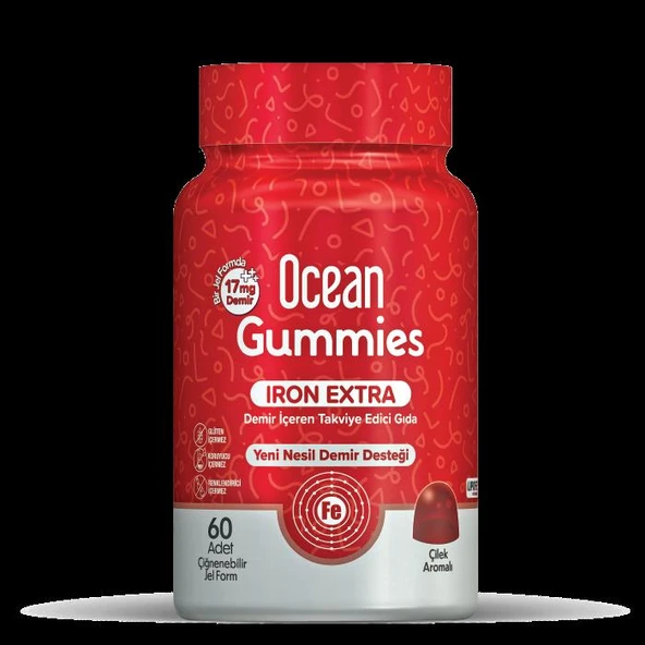 Ocean Gummies Iron Extra 60 Adet Çiğnenebilir Jel Form ürün görseli 1