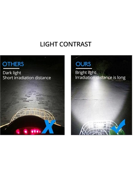 Motosiklet 12V 6500K 8 Led'ler Çift Yardımcı Sisli In Fark Lamba Süper Parlak - 3