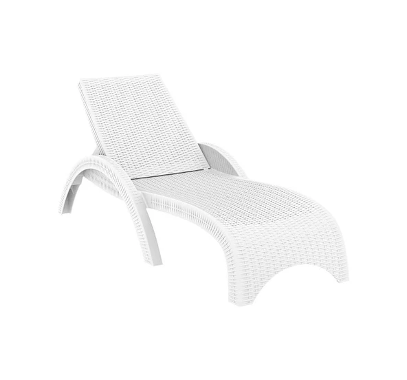 Omnipazar TRK-860 Siesta Fiji Rattan Desenli Ayarlanabilir Lüks Şezlong - 7