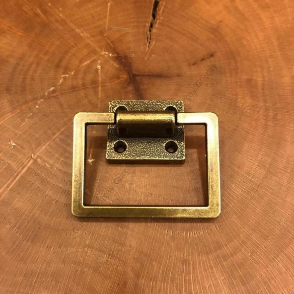 Köşeli Halka Sarkaç Kulp Antik (2 Adet) - Resim 2