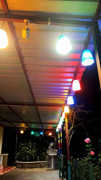 Çarşıbu Alaçatı Ağaç Feneri 10'lu Set Dekoratif Dış Mekan Aydınlatma Armatürü Cafe Restoran Düğün Salonu Otel Organizasyon İçin Rustik Bahçe Peyzaj Işıklandırma Sarkıt Avize - 11