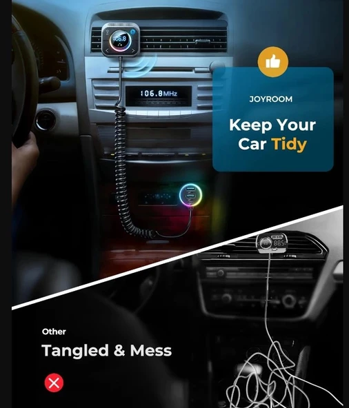 Joyroom Çoklu Araç şarj Wireless FM Transmitter - Resim 4