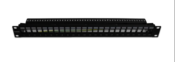 Beek 19  1U 24 port Modüler Patch Panel, Zırhlı/Shielded (Keystone Jacklar haricen temin edilmelidir)<br>
Beek 19  1U Modular Patch Panel, 24-port Shielded (keystone jacks not included)