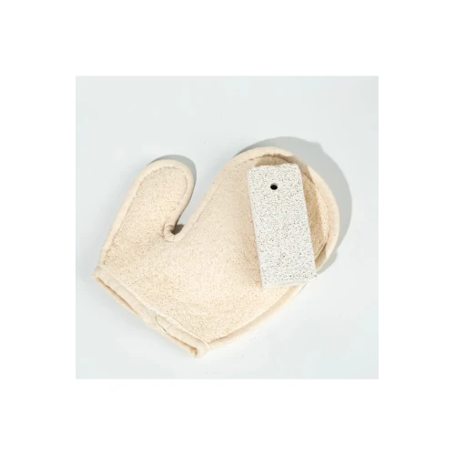 Banyo Lifi Kesesi Sisal Eldiven Eksfoliye Edici ve Topuk Ponza Taşı - 4