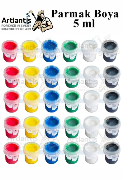 Parmak Boya 5 ml 6 Renk 5 Paket Mini Küçük Parmak Boya Etkinlik Boyama Boyası Su Bazlı Resim Okul Öncesi Kreş Ana Sınıfı ürün görseli