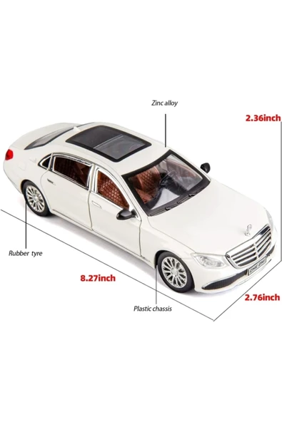 Mercedes-Benz Araba Mercedes E300L Araba 1:24 Diecast Metal Model Koleksiyon Araba Sesli Işıklı 21Cm - 5