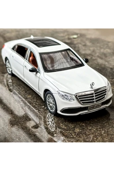 Mercedes-Benz Araba Mercedes E300L Araba 1:24 Diecast Metal Model Koleksiyon Araba Sesli Işıklı 21Cm - 6